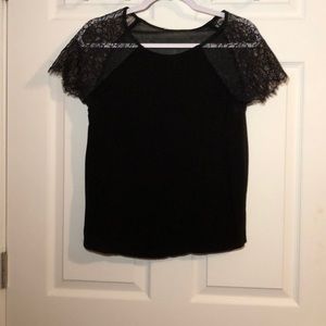 Black lace sleeve top